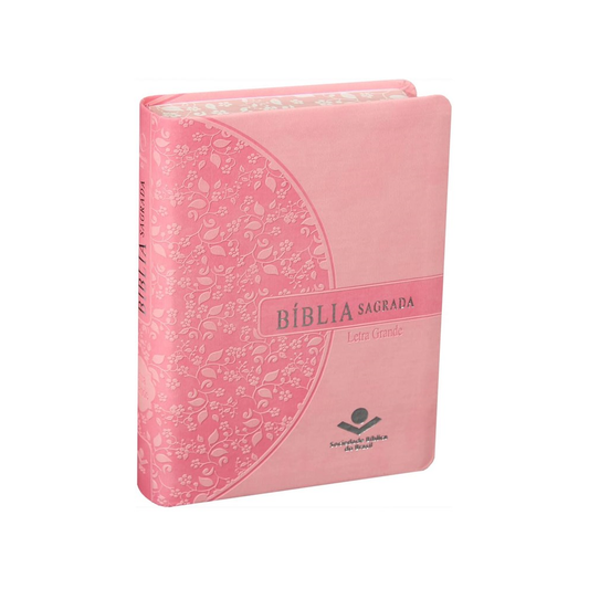Bíblia Sagrada | Letra Grande | ARA | Capa Rosa Florida