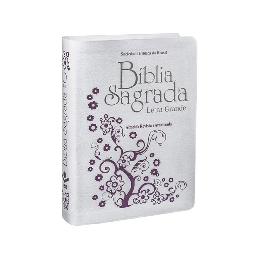 Bíblia Sagrada | Letra Grande | ARA | Capa Couro Branca