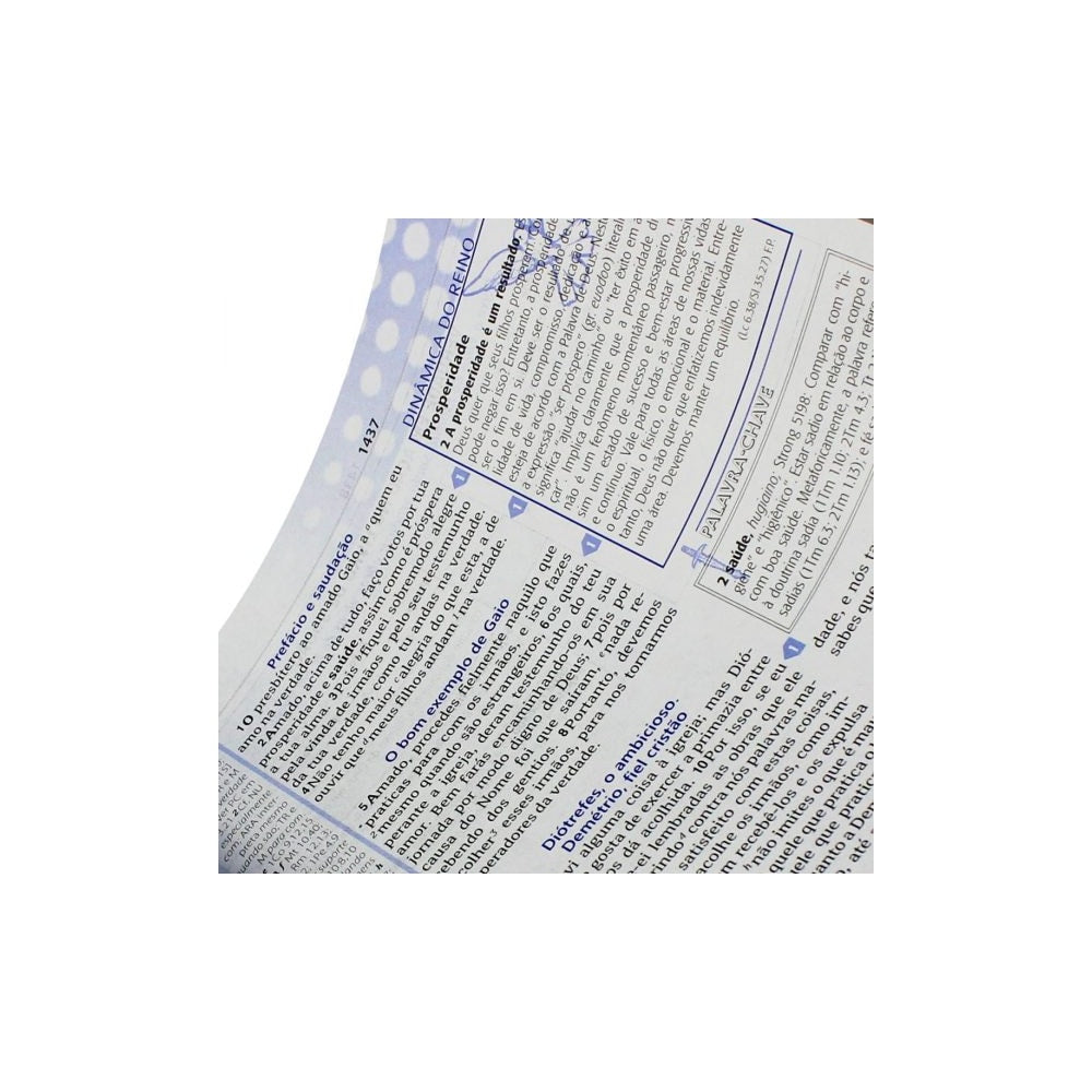 Bíblia de Estudo Plenitude | Letra Normal | ARA | Capa Couro Preta e Azul | c/ Índice