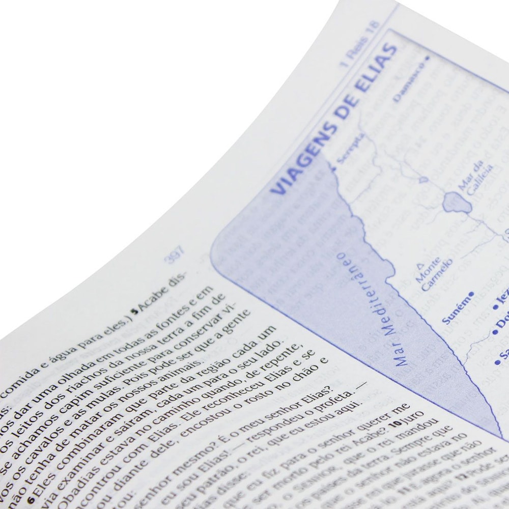 Bíblia de Estudo | Letra Grande | NTLH | Capa Couro Azul Luxo