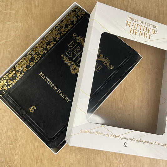 Bíblia de Estudo Matthew Henry | Letra Normal | ARC | Capa Preta Luxo