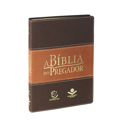 A Bíblia do Pregador | Letra Normal | ARA | Capa Flexível PU Marrom Claro/Escuro