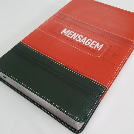 Bíblia - A Mensagem | Capa Luxo Laranja e Verde