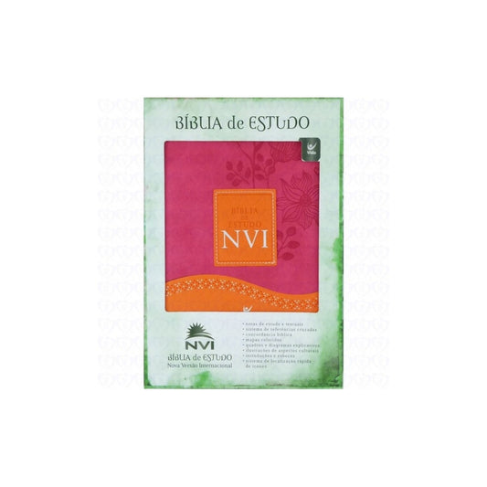 Bíblia de Estudo | NVI | Rosa e Laranja | Sem Índice
