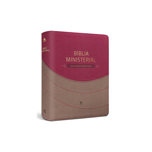 Bíblia Ministerial | NVI Letra Normal | Marrom Claro e Vermelho