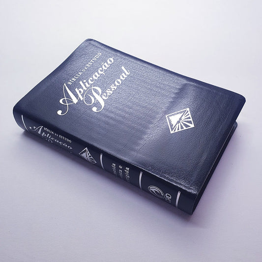 Bíblia de Estudo Aplicação Pessoal Grande | Letra Normal ARC | Azul e Prata