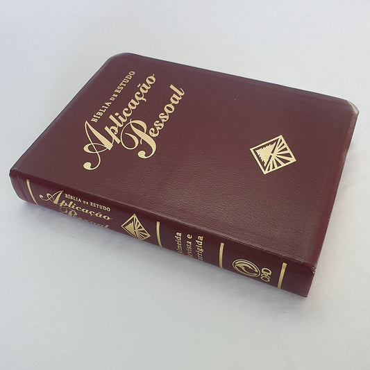 Bíblia de Estudo Aplicação Pessoal Grande | Letra Normal ARC | Vinho e Dourado