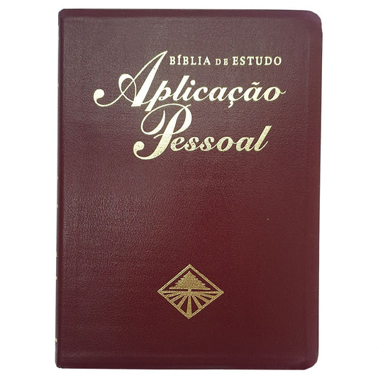 Bíblia de Estudo Aplicação Pessoal Grande | Letra Normal ARC | Vinho e Dourado