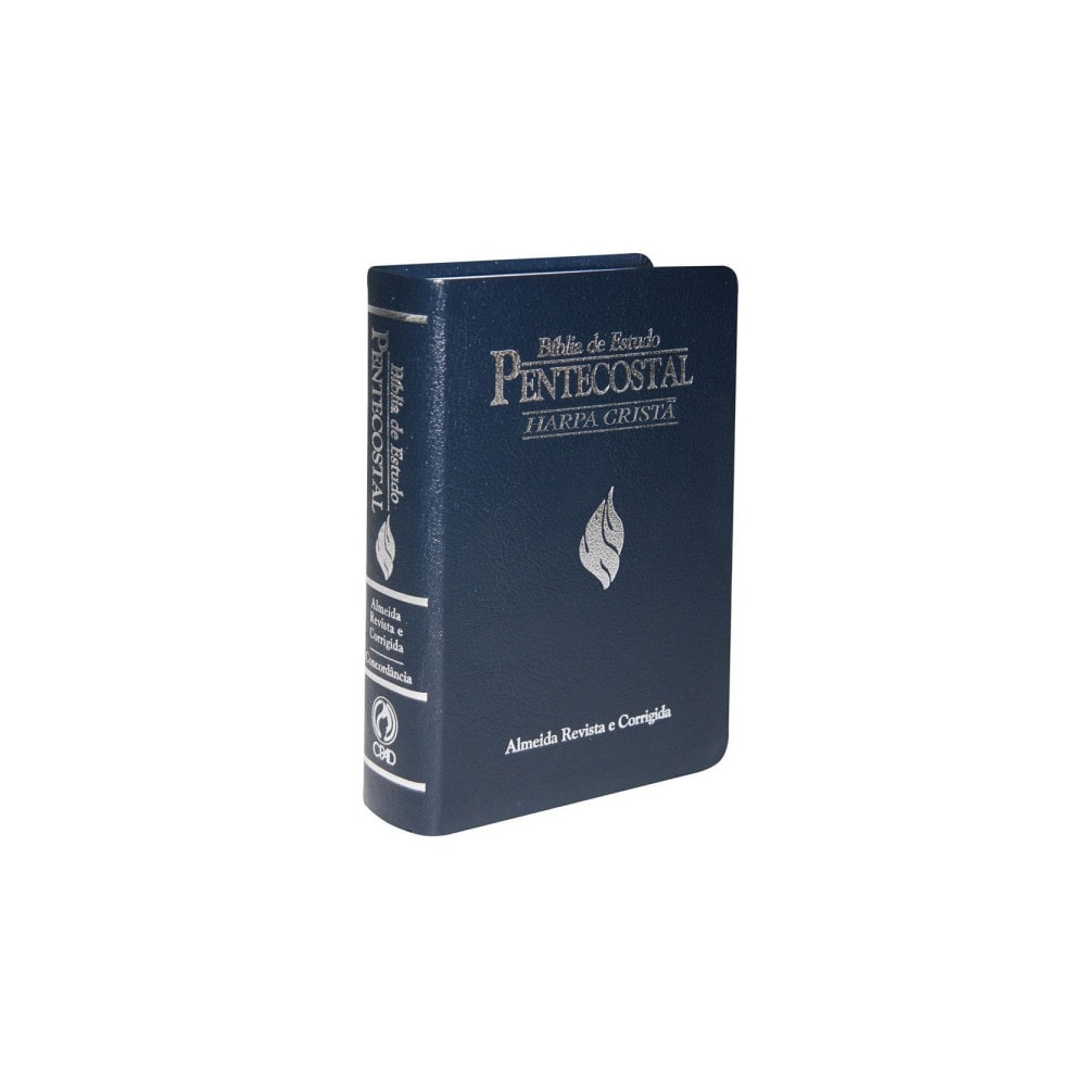 Bíblia de Estudo Pentecostal Médio Harpa Cristã | ARC | Azul/Prata