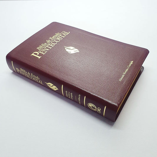 Bíblia de Estudo Pentecostal Média | Letra Normal | ARC | Vinho/Dourado