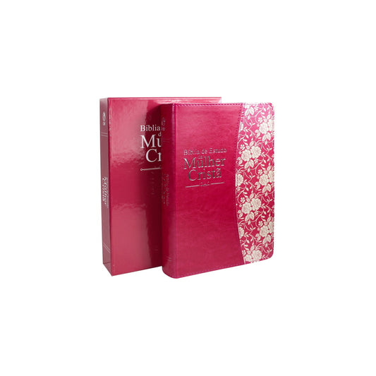 Bíblia de Estudo da Mulher Cristã | Letra Normal | ARC | Couro Pink