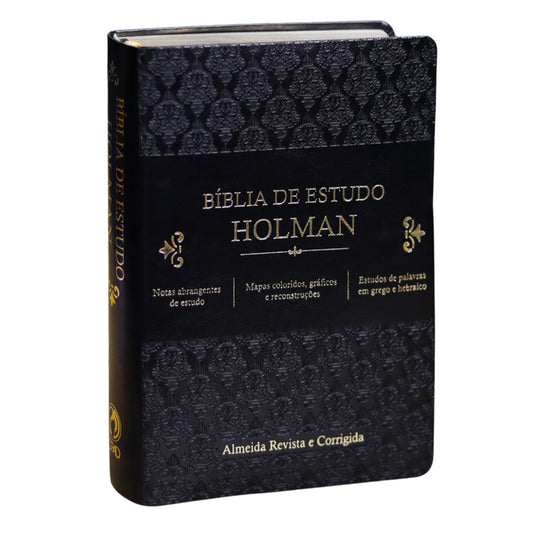 Bíblia de Estudo Holman | ARC | Capa Preto Luxo