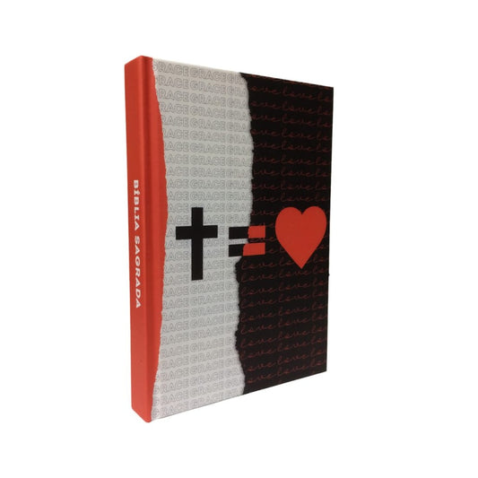 Bíblia Sagrada | Letra Normal | NAA | Cruz Grace Love Tricolor Branco e Preto