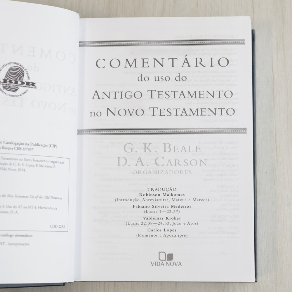 Comentário do uso do Antigo Testamento no Novo Testamento | G K Beale e D A Carson