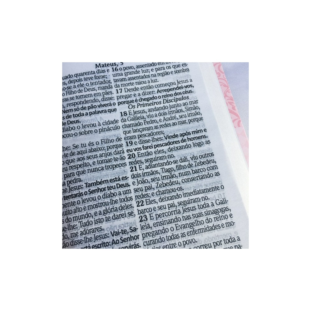 Bíblia Sagrada com Harpa Avivada e Corinhos | Letra Hipergigante | ARC | Luxo Laminada Pink