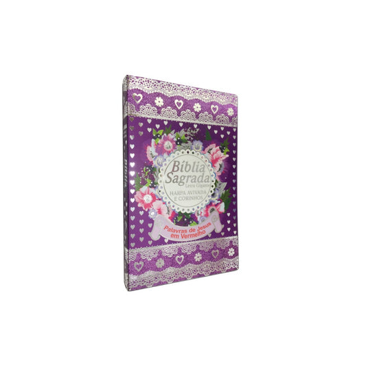 Bíblia Sagrada Com Harpa Avivada e Corinhos | Letra Gigante | ARC | Capa Lílas