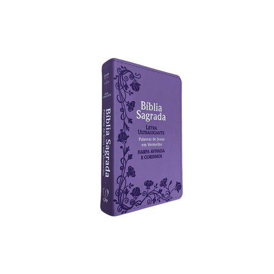 Bíblia Sagrada Com Harpa Avivada e Corinhos | Letra Ultragigante | ARC | PU Lílas Luxo