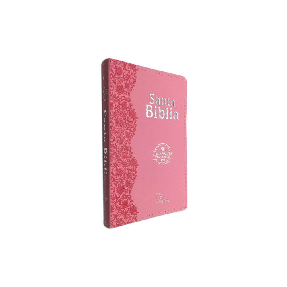 Bíblia Sagrada em Espanhol RVT | Rosa Luxo C/ Flores