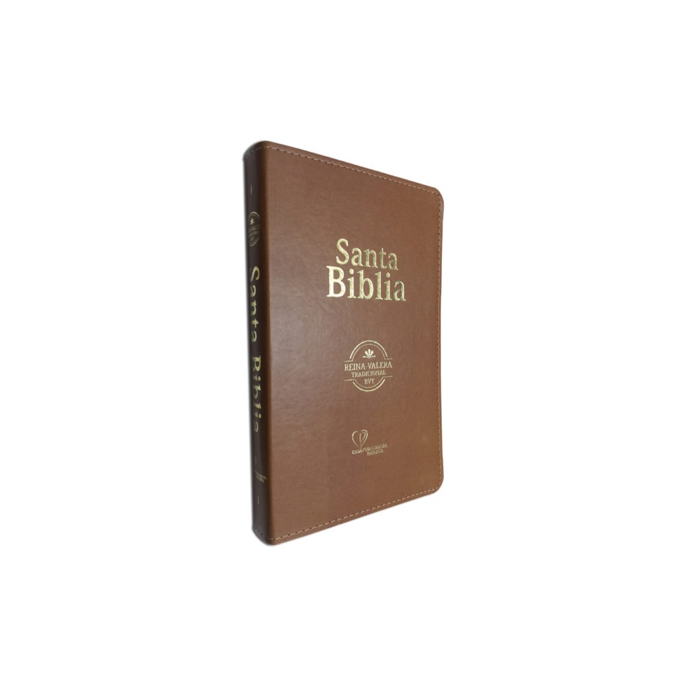 Bíblia Sagrada em Espanhol RVT | Marrom Luxo C/ Dourado