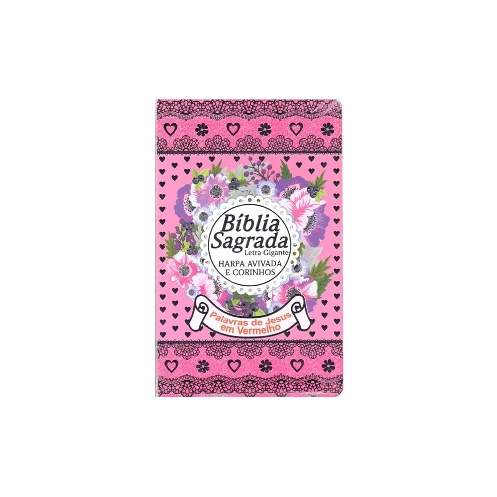 Bíblia Sagrada com Harpa Avivada e Corinhos | Letra Gigante | ARC | Laminada Pink