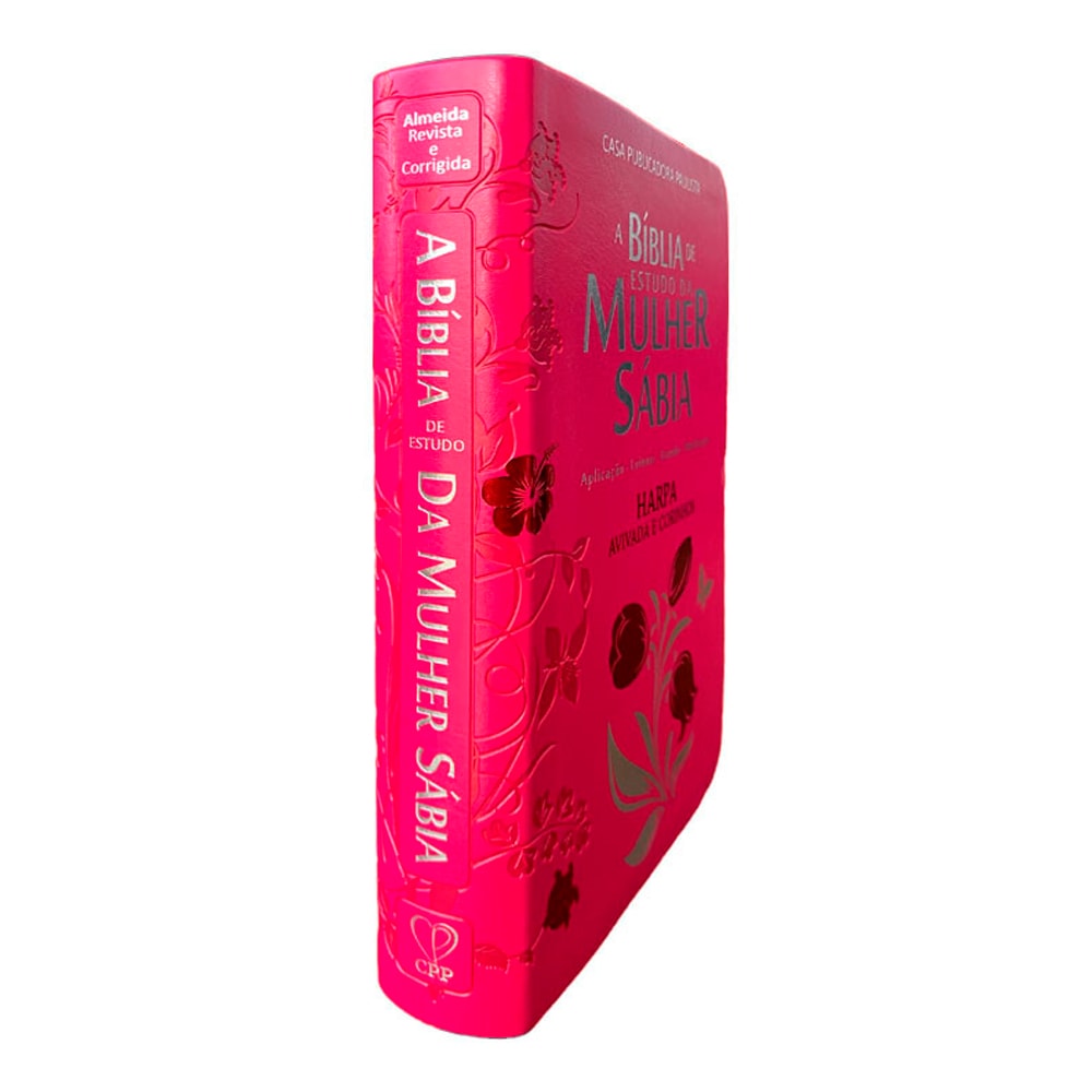 Bíblia de Estudo da Mulher Sábia | ARC | Harpa Avivada | Capa Rosas Pink
