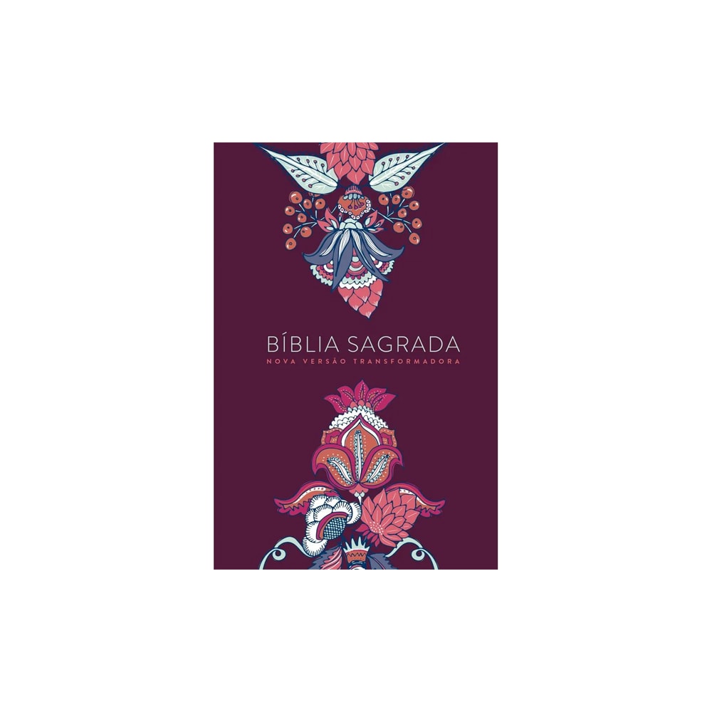 Bíblia Indian Flowers | NVT Letra Grande | Capa Soft Touch Vinho