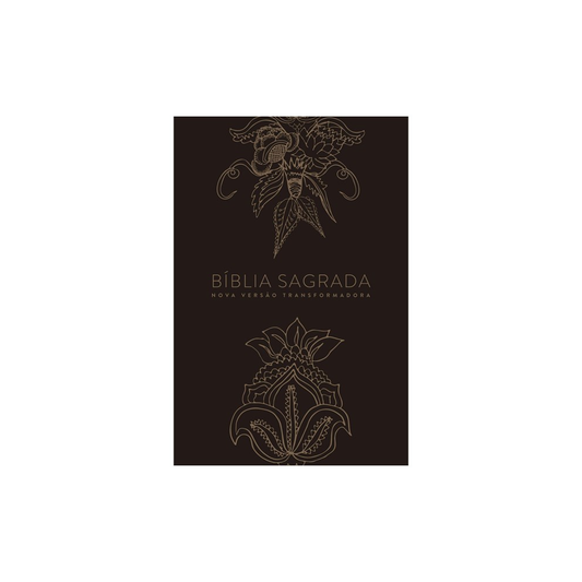 Bíblia Indian Flowers Dourada | NVT | Letra Normal | Capa Dura
