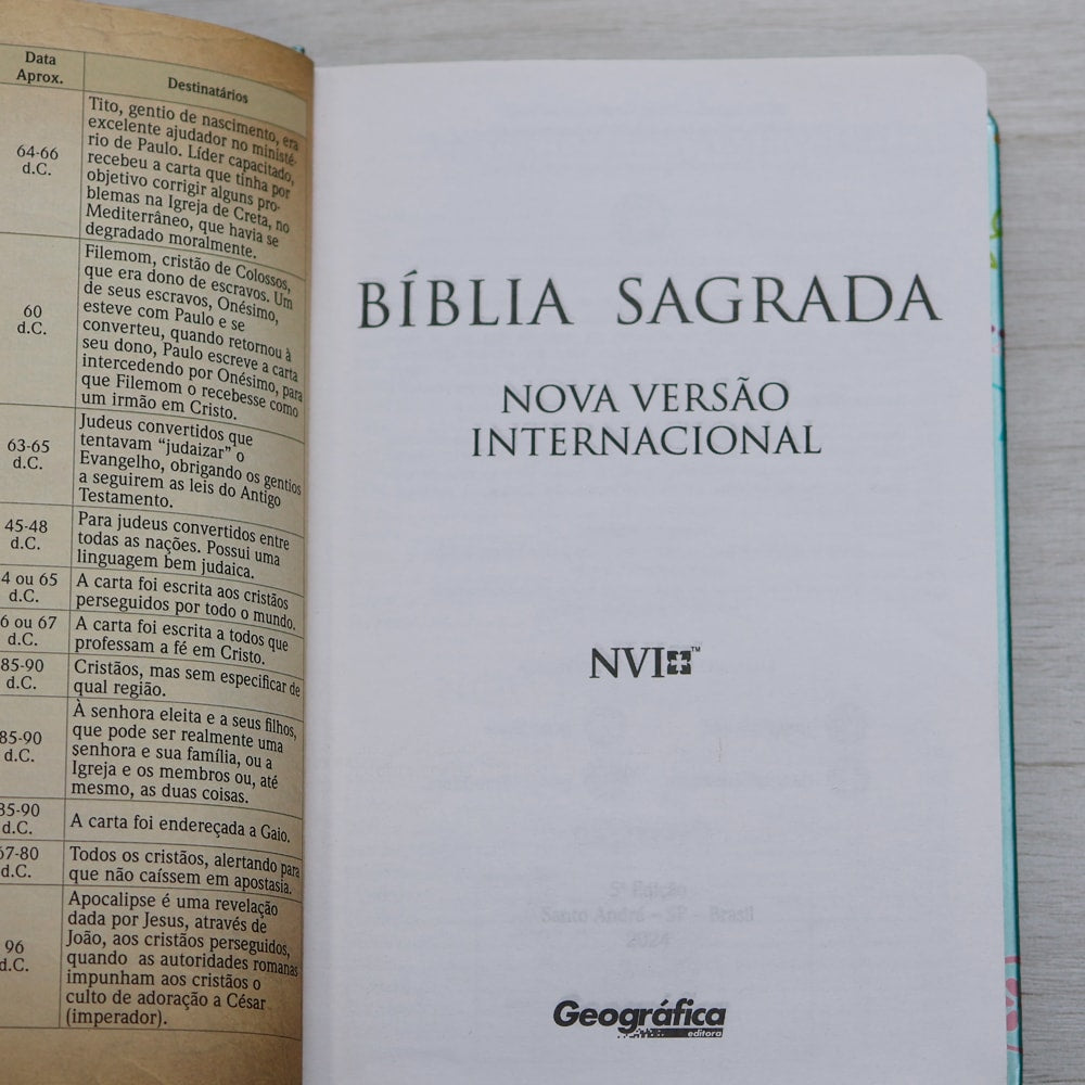 Bíblia Um Tempo Especial com Deus | NVI | Letra Grande | Capa Dura Pássaros