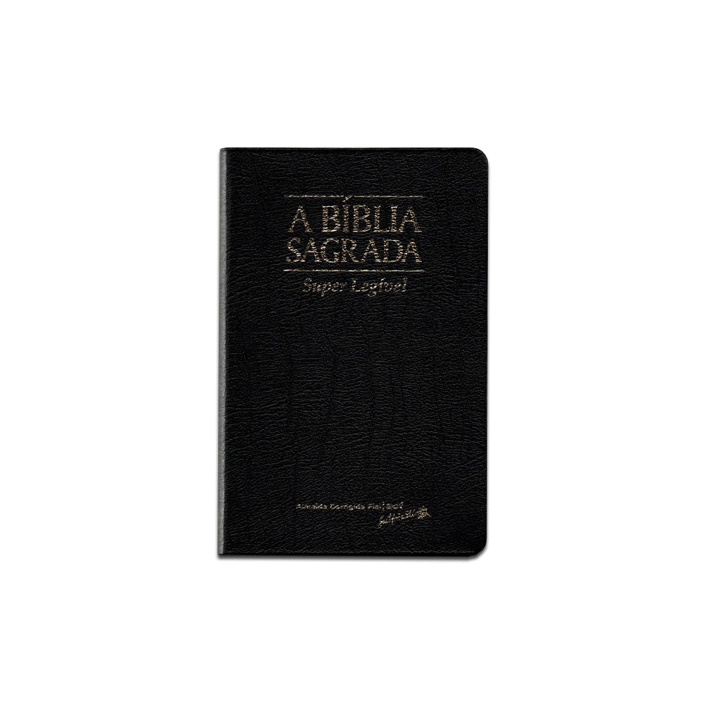 Bíblia Sagrada | ACF | Letra Super Legível | Capa Couro Legítimo Preta