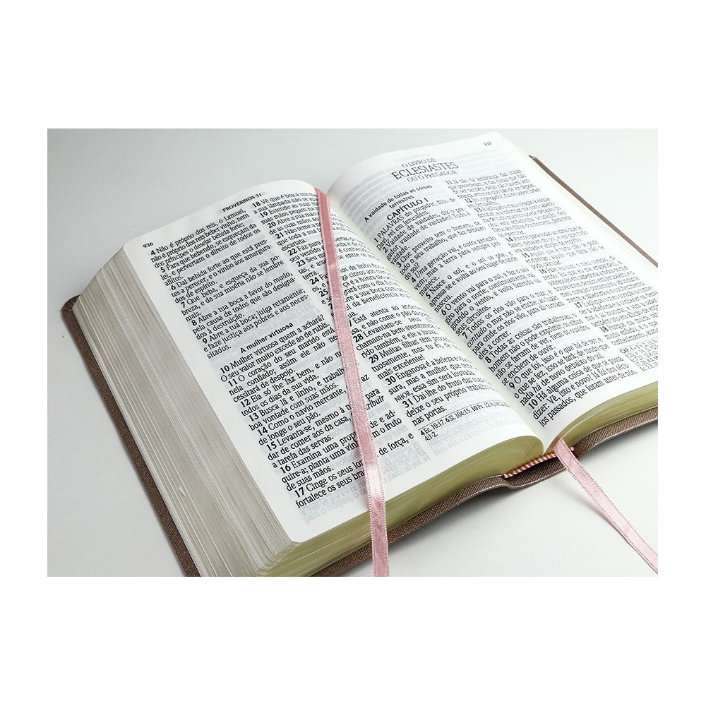 Bíblia Sagrada | ACF | Letra Super Legível | Capa PU luxo Rosê gold