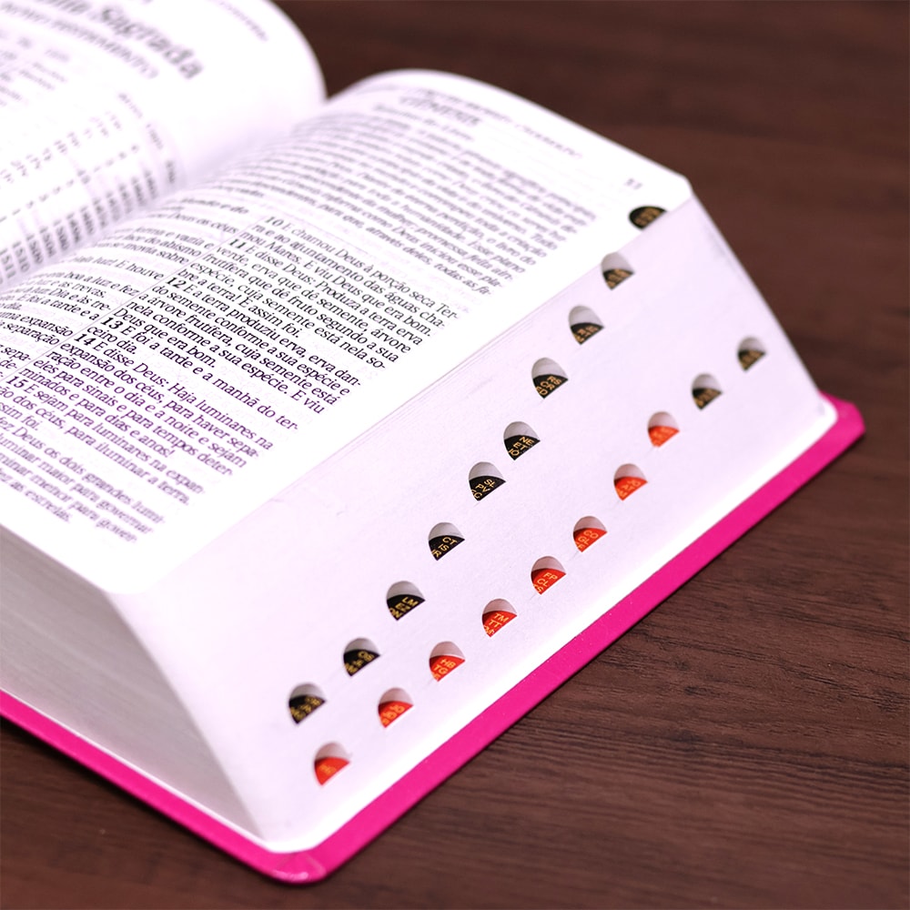 Bíblia Sagrada com Harpa Avivada e Corinhos | ARC | Letra Hipergigante | C/ Índice Capa PU Pink