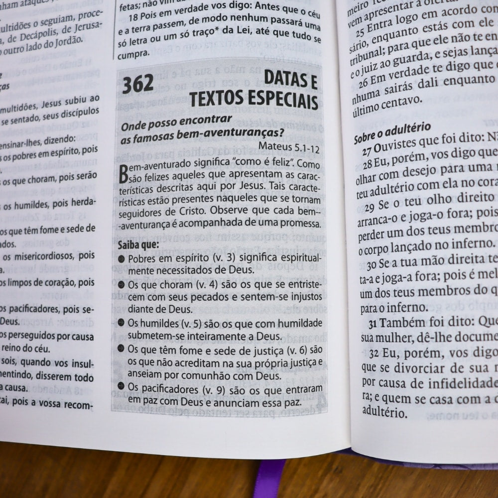 Bíblia de Estudo Esperança | A21 | Letra Normal | Capa Lilás