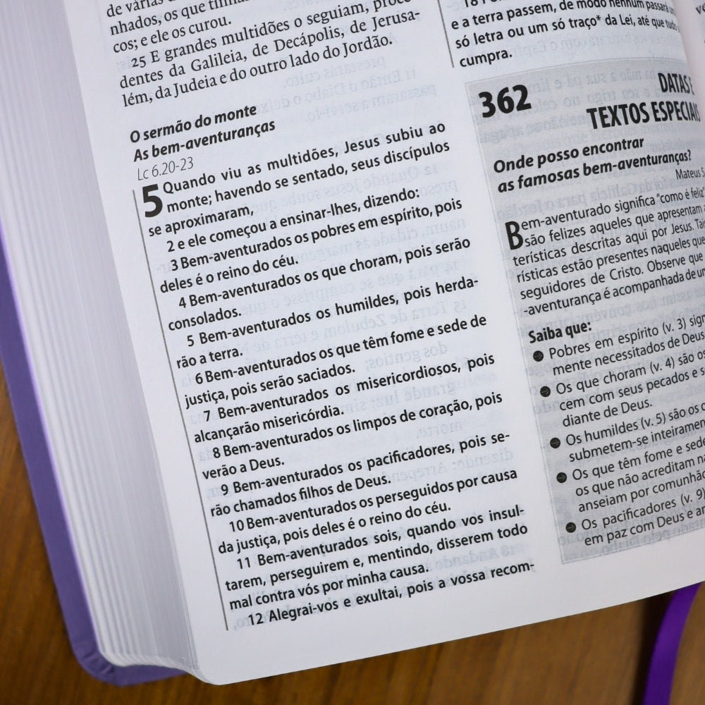 Bíblia de Estudo Esperança | A21 | Letra Normal | Capa Lilás