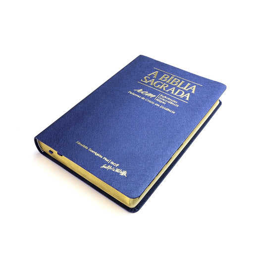 Bíblia Sagrada RCM | ACF | Letra Gigante | Capa PU Luxo Azul C/ Índice