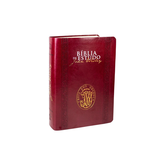 Bíblia de Estudo John Wesley | NAA | Letra Normal | Capa Luxo Vinho