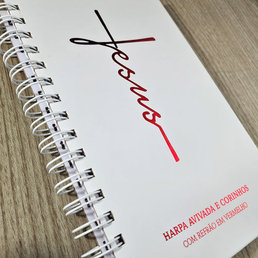 Harpa Avivada e Corinhos Jesus Luxo Branca | Capa Dura Espiral