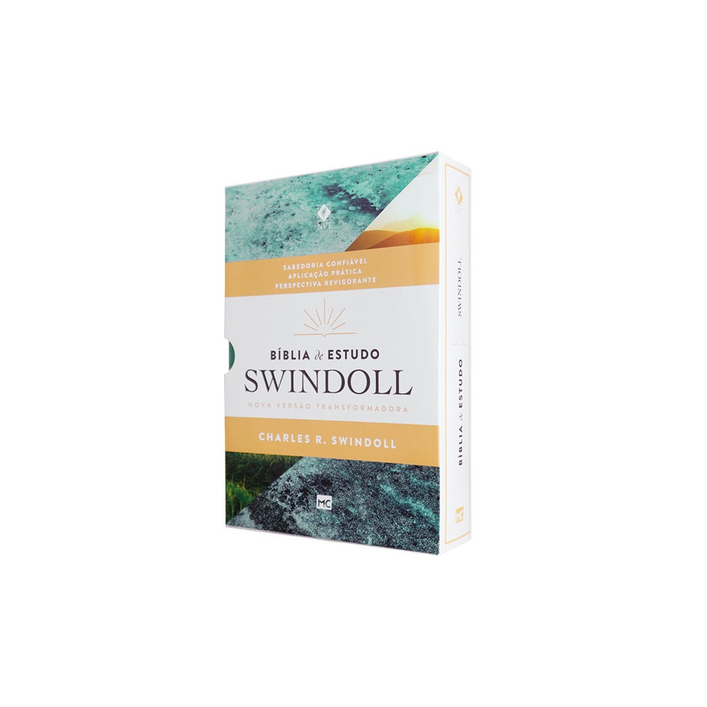 Bíblia de Estudo Swindoll | NVT | Letra Grande | Capa Sintética | Por do Sol Aqua