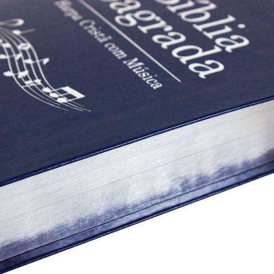 Bíblia Sagrada Harpa Cristã com Música | ARC | Capa Azul Luxo