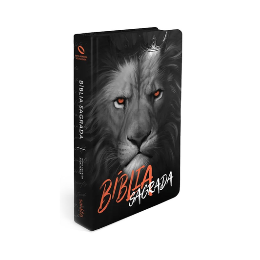 Bíblia Leão Preto e Branco | NAA | Letra Normal | Capa Dura Ilustrada