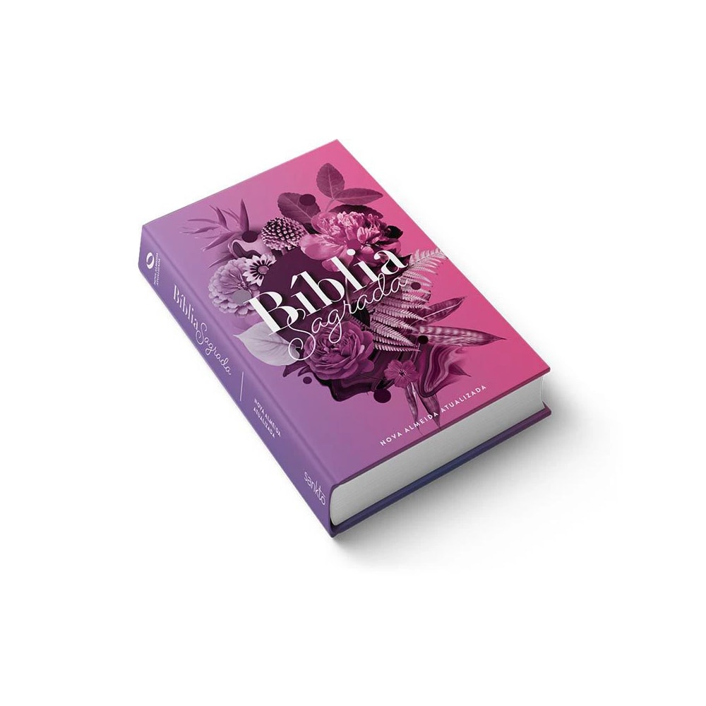 Bíblia Buque Flores Roxo | NAA | Letra Normal | Capa Dura