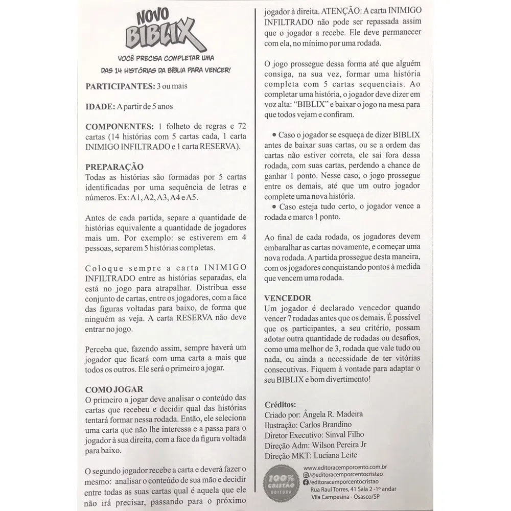 Novo Biblix Histórias em Quadrinhos + Jogo de Cartas (Brinde)