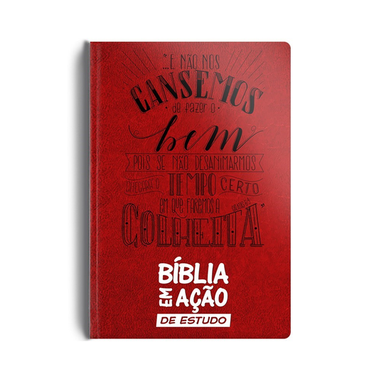 Bíblia em Ação de Estudo | Letra Normal | Capa Luxo Vermelha