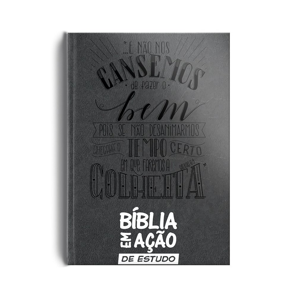 Bíblia em Ação de Estudo | Letra Normal | Capa Luxo Cinza