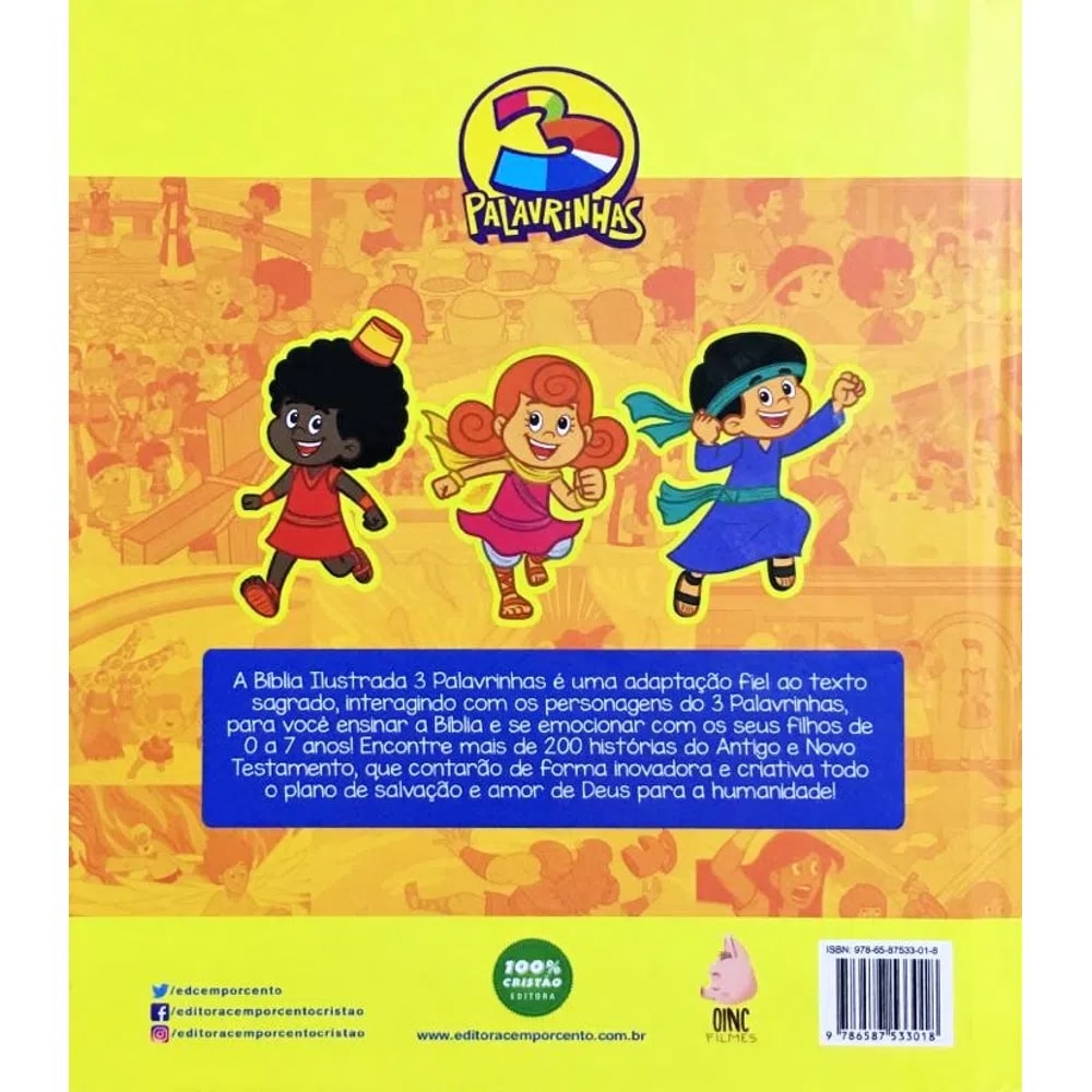 Bíblia Ilustrada 3 Palavrinhas | Edição Luxo | Capa Dura