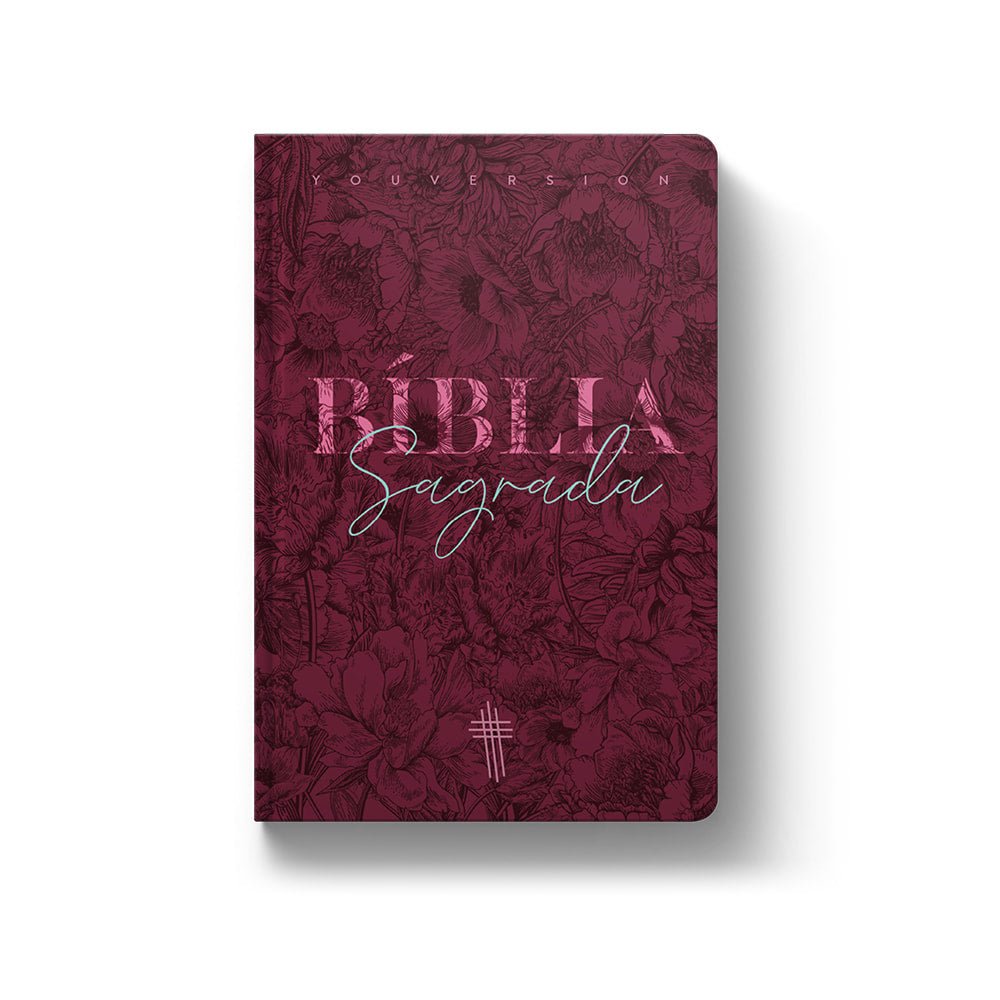 Bíblia Floral Mix Vinho YouVersion | NTLH | Letra Normal | Capa Soft-Touch