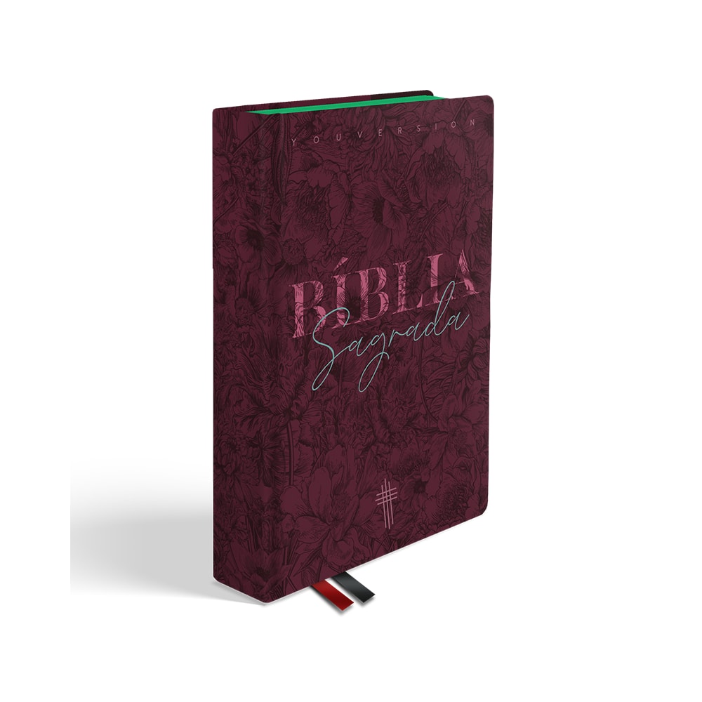 Bíblia Floral Mix Vinho YouVersion | NTLH | Letra Normal | Capa Soft-Touch