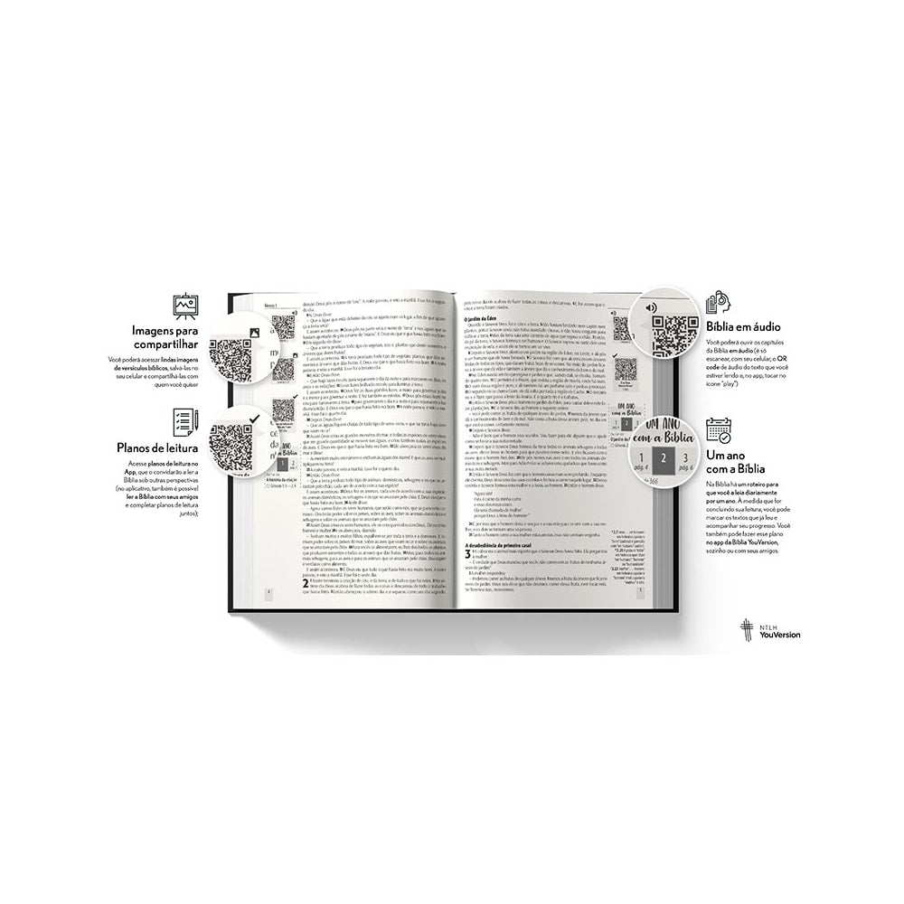 Bíblia Floral Mix Vinho YouVersion | NTLH | Letra Normal | Capa Soft-Touch