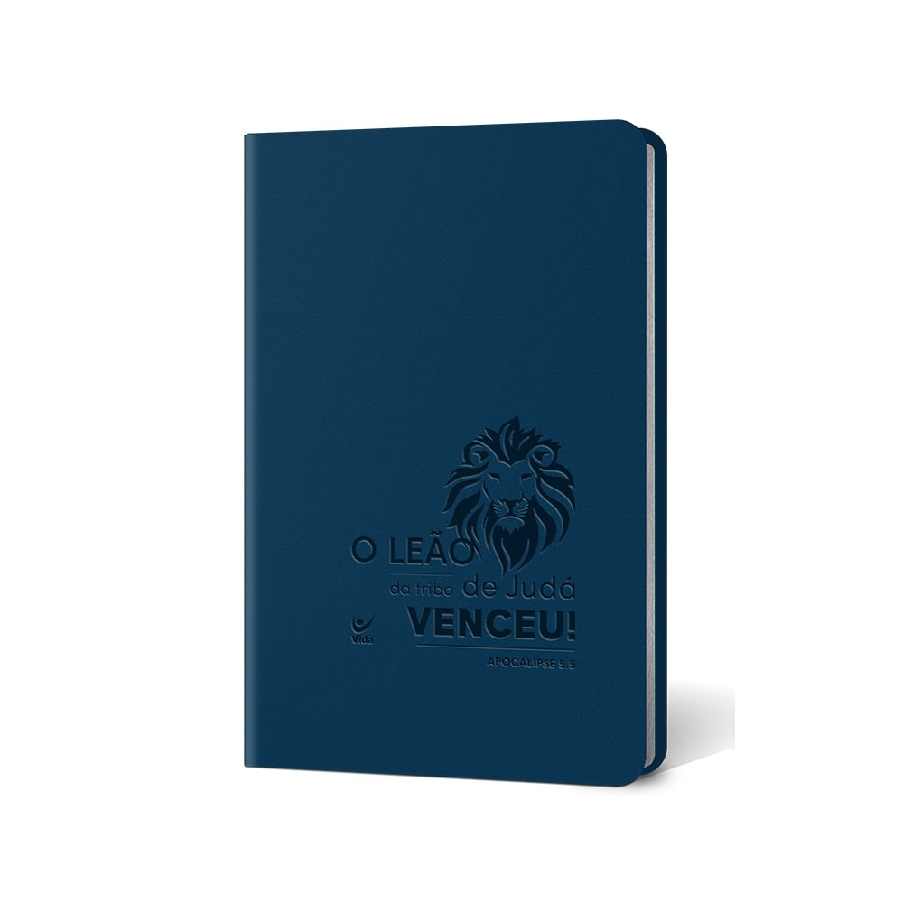 Bíblia Leão | Letra Normal | AEC | Capa PU Azul Luxo
