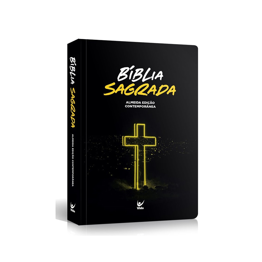 Bíblia Cruz Neon | Letra Normal | AEC | Capa Semi-Luxo