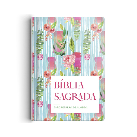 Bíblia Flor Listrada | ARC | Letra Gigante | Capa Semi-Luxo